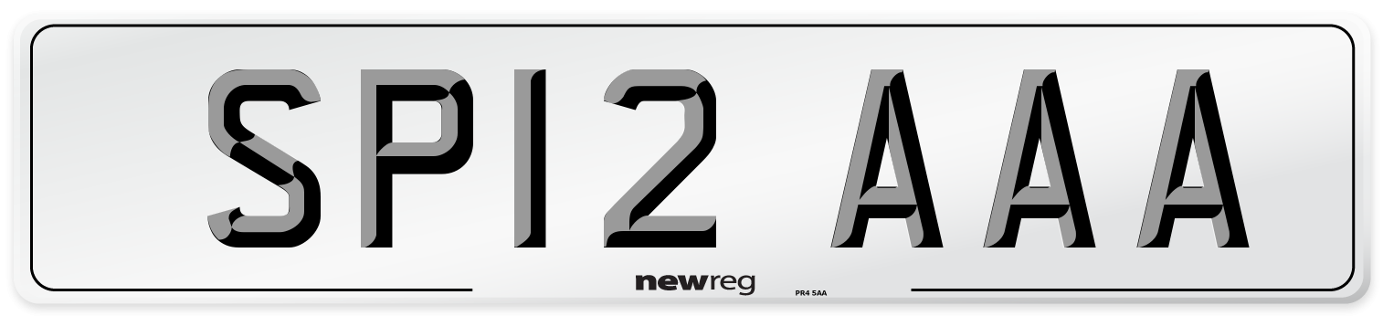 SP12 AAA Number Plate from New Reg